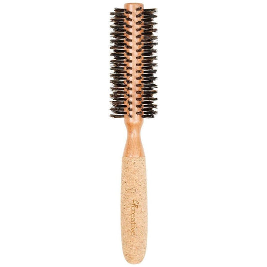 Eco-Friendly Birchwood and Cork Boar Bristle Round Hair Brush Hair Brush Pasteur Pharmacy