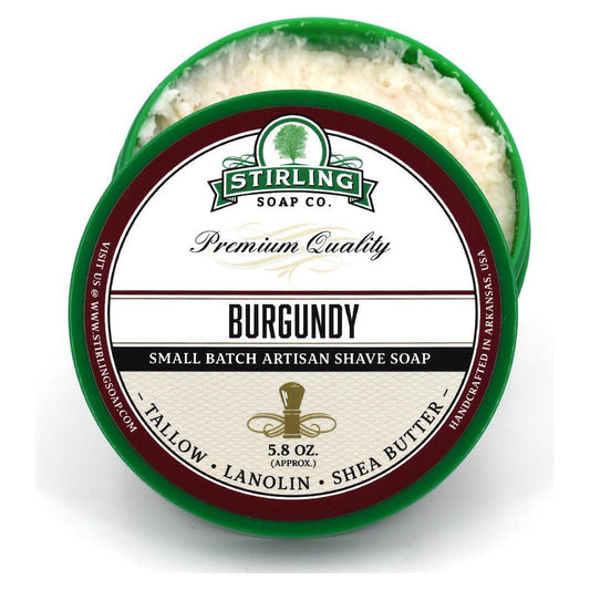 Stirling Soap Co. Burgundy Shaving Collection Shaving Set Pasteur Pharmacy Shaving Soap 5.8oz