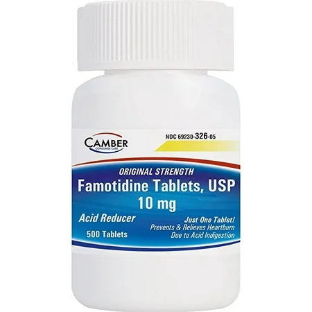 Camber Consumer Care Famotidine 10 Mg Tablets Acid Relief Medicine (500 Count) Famotidine Pasteur Pharmacy