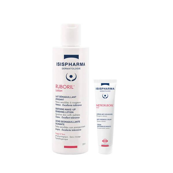 Isis Pharma Skincare Set - Hypoallergenic Cleansing Lotion & Anti-Redness Cream for Sensitive Skin