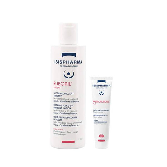 Isis Pharma Skincare Set - Hypoallergenic Cleansing Lotion & Anti-Redness Cream for Sensitive Skin