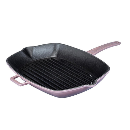 Poêle à griller rectangulaire en fonte Lava - 26 x 32 cm, revêtement émaillé durable, cuisson polyvalente
