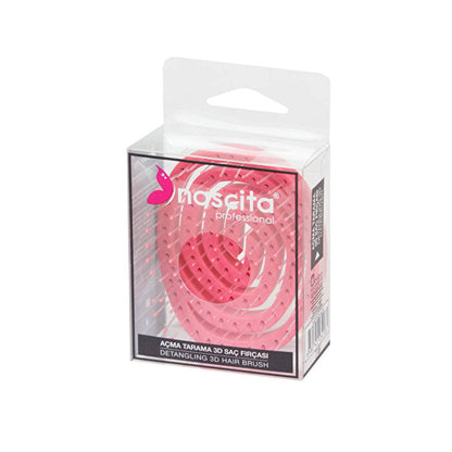 Brosse à cheveux portable 3D - Couleur rose | Design ergonomique