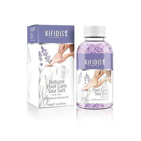 Sales de baño para pies Kifidis Lavanda y Mentol - Sales relajantes para baño de pies, exfoliante, revitaliza y suaviza los pies - 330g