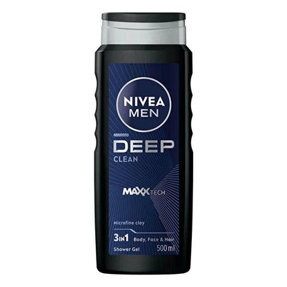 Nivea Men Deep Dimension Clean: Gel de ducha vigorizante para hombre - Limpieza profunda, aroma refrescante, gel de baño de larga duración 500ml
