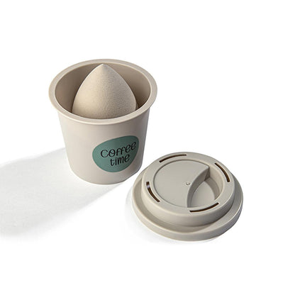 Lionesse Makeup Sponge with Hygienic Cup-Shaped Container - Beauty Blender for Liquid and Compact Makeup Application