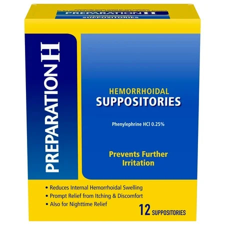 Preparation H Hemorrhoid Suppositories - 12 Count Health Care Pasteur Pharmacy