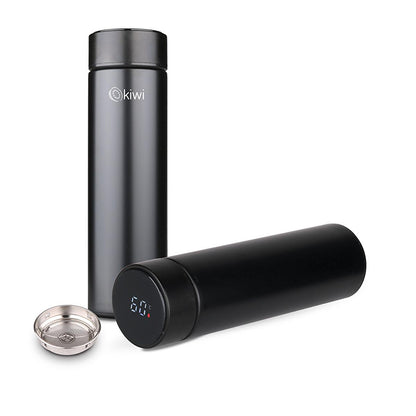 Thermos numérique Kiwi : bouteille d'eau isotherme en acier inoxydable de 500 ml avec affichage de la température - Garde les boissons chaudes et froides pour le camping, les voyages