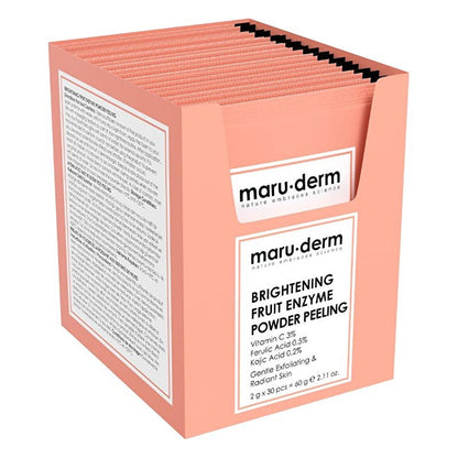 Poudre exfoliante visage illuminatrice à la vitamine C Maruderm : réduit les taches brunes et corrige le teint irrégulier pour une peau éclatante.