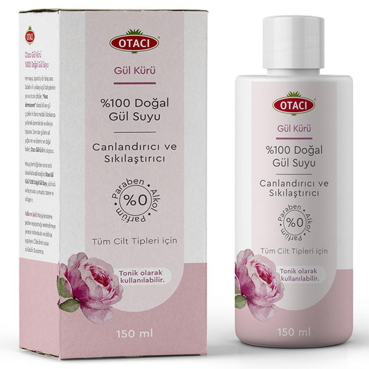 Tonique à l'eau de rose naturelle Otacı : adoucit, rafraîchit et raffermit la peau - Rosa Damascena - Nettoyant visage rafraîchissant et revitalisant pour la peau