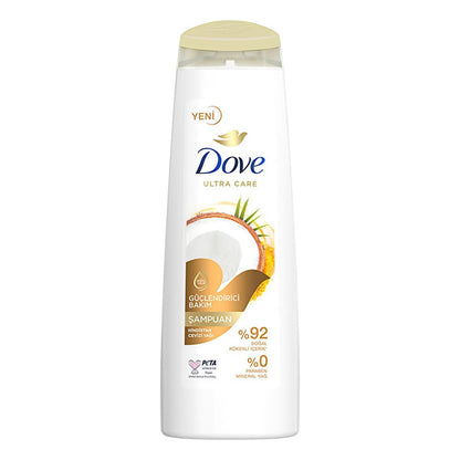 Shampoing Dove à l'huile de coco - Soin capillaire naturel, végane et sans cruauté pour cheveux fragiles et abîmés