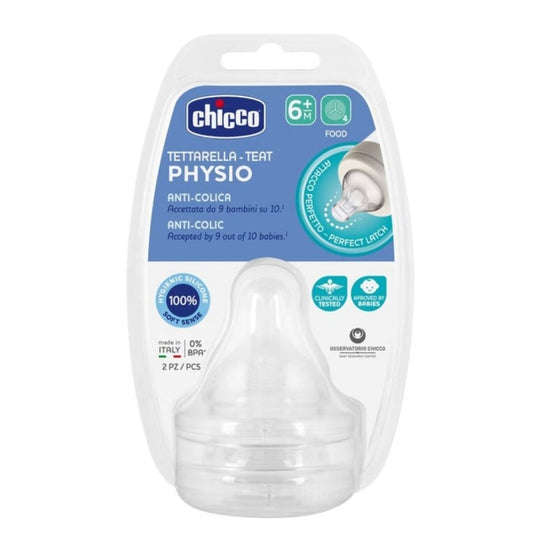 Tétines en silicone Chicco Physio débit rapide 6 mois+ lot de 2