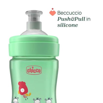 Vaso Chicco Push Pull para niños de 18 meses en adelante, 266 ml