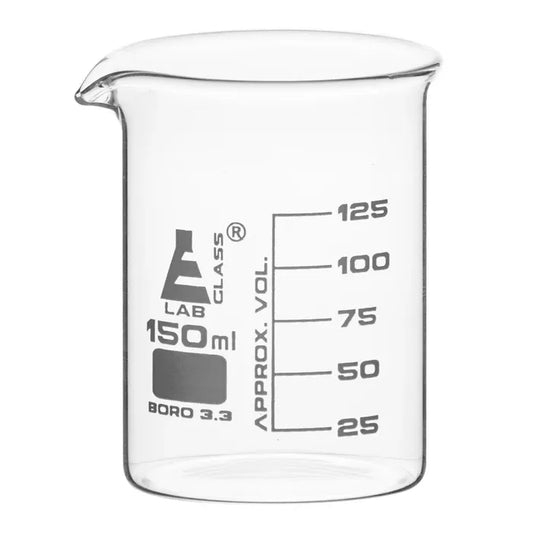 Borosilicate Glass Beaker, Low Form, Graduated, 150 mL Science & Laboratory Pasteur Pharmacy