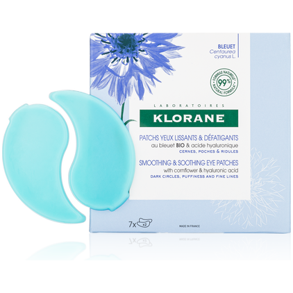 Klorane Smoothing & Relaxing Eye Patches W/ Soothing Cornflower Chamomile 7 Sets - 16 Oz Eye Patches Pasteur Pharmacy
