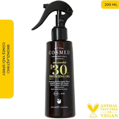 Cosmed Huile Bronzante Essentielle SPF 30 Protection Solaire 200 ml