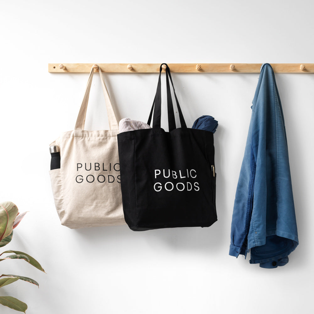 Black Reusable Cotton Tote Bag Public Goods