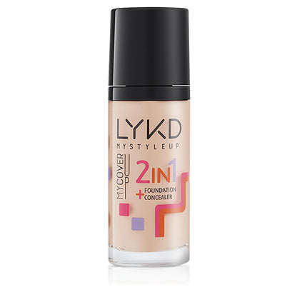 Fond de teint 2 en 1 LYKD Soft Fair - Longue tenue, fini naturel, nourrit la peau grâce aux extraits de baume et à la vitamine C