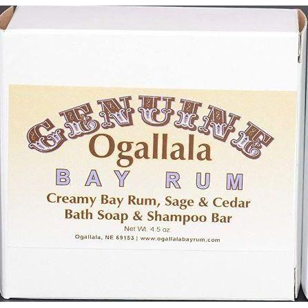 Ogallala Bay Rum, Sage & Cedar Creamy Soap & Shampoo Bar 4.5 Oz Bath Soap & Shampoo Bar Pasteur Pharmacy