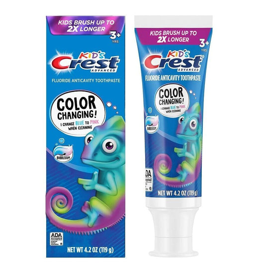 Dentifrice Crest Kids Advanced à changement de couleur, goût bubble-gum, 119 g