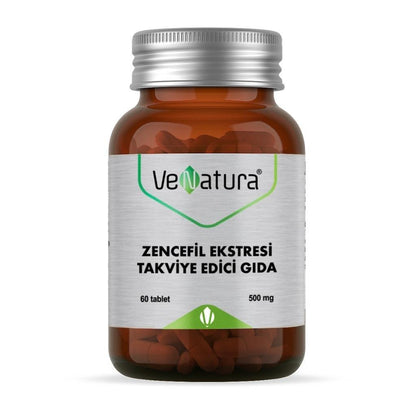 Suplemento de extracto de jengibre VeNatura 500 mg - 60 tabletas - Antiinflamatorio natural y apoyo a la salud digestiva