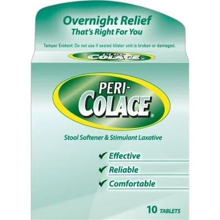 Colace 2-In-1 Tablets Stool Softener & Stimulant Laxative - 10 Count Health Care Pasteur Pharmacy
