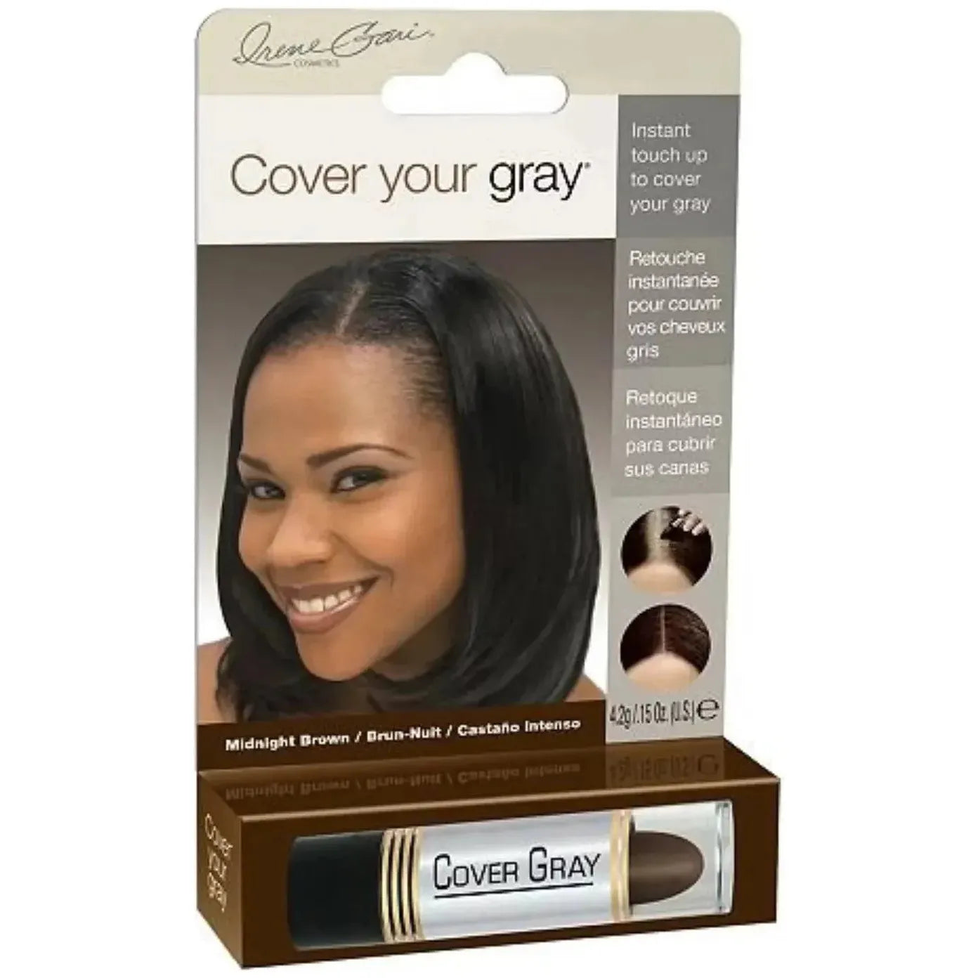 Irene Gari Cover Your Gray for Women Touch Up Stick Mahogany 0.15 oz Hair Color Stick Pasteur Pharmacy