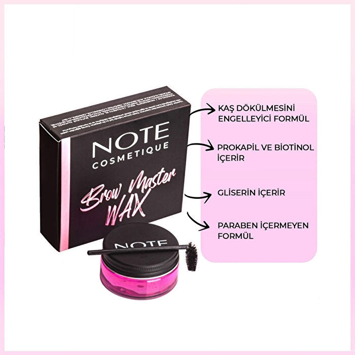 Note Cosmetics Brow Master Estabilizador y Moldeador de Cejas CERA Incolora