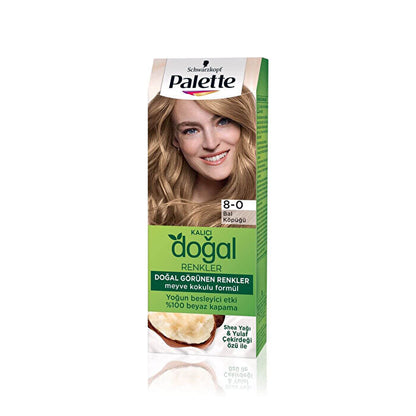Coloración permanente 8-0 Rubio Miel - Resultados naturales | Palette