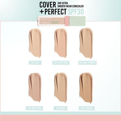 Pastel Cover+Perfect Concealer SPF30: Full Coverage, Long Lasting & Moisturizing Nude Pink Concealer for Flawless Sun Protection