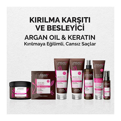 Sérum capillaire anti-casse Urban Care à l'huile d'argan et à la kératine : répare, nourrit et renforce les cheveux secs et abîmés - Soin sans rinçage sans paraben