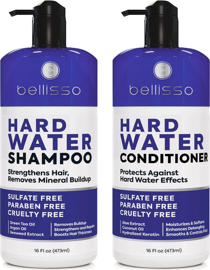 Hard Water Shampoo and Conditioner Set Sulfate Free Hair Care Products for