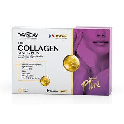 Day2Day Collagen Beauty Plus - Suplemento nutricional | 40 ml x 30 sobres