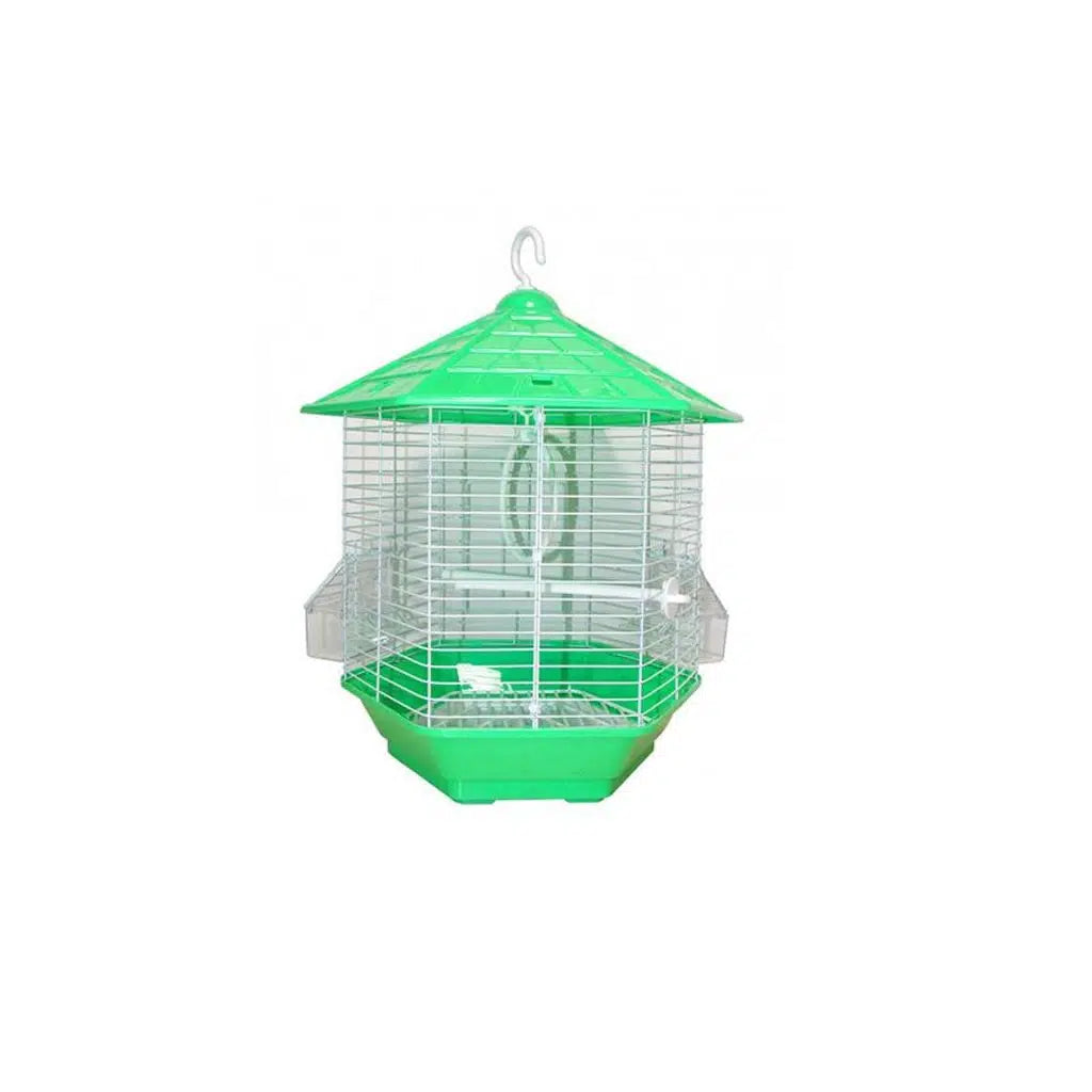Dayang Hexagonal Colored Bird Cage for Small Birds 30x35x43 cm