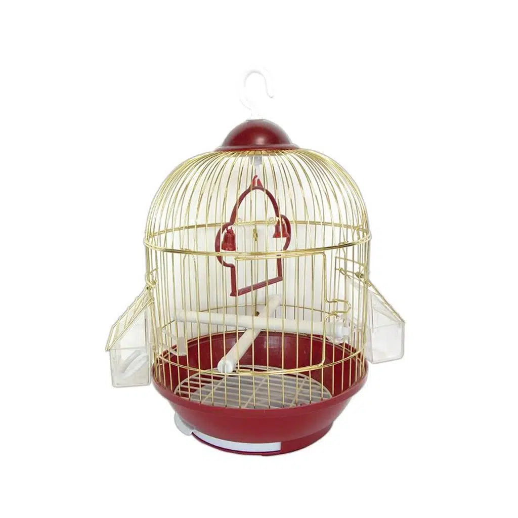 Cage à oiseaux cylindrique en laiton Dayang A303 pour petits oiseaux 23x35cm