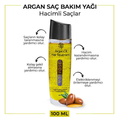 Huile capillaire de luxe à l'argan Morfose 100 ml - Soin nourrissant pour cheveux secs et abîmés