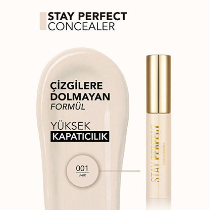 Corrector Flormar Stay Perfect 001 Fair - Alta pigmentación | Fórmula líquida