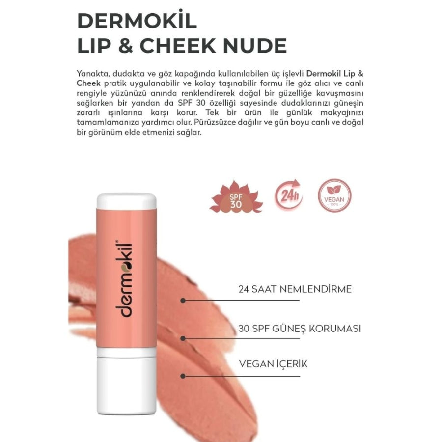 Dermokil Lip & Cheek Tint Nude with SPF 30 15ml
