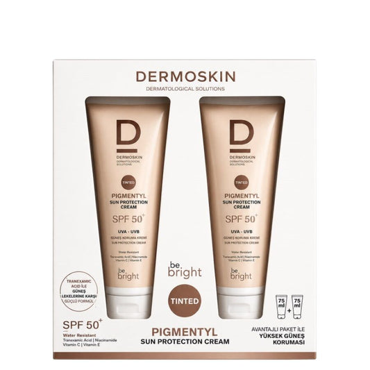 Dermoskin BE Bright Tinted Sunscreen SPF50 Even Tone 75ml 2-Pack