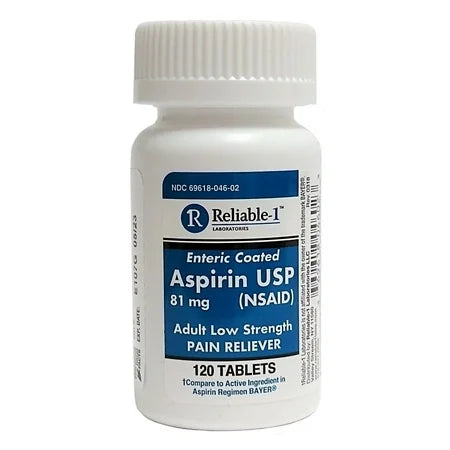 Aspirin Enteric Coated Adult Low Strength Pain Reliever Tablets 120 Ea. Health Care Pasteur Pharmacy