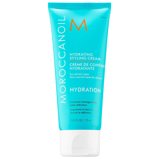 Moroccanoil Hydrating Styling Cream - Crema capilar sin aclarado con aceite de argán, antiencrespamiento, sin químicos, envase reciclable