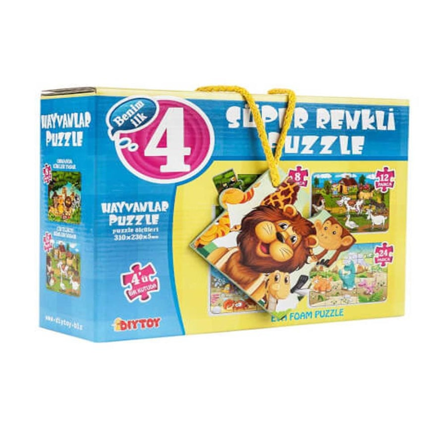 Diytoy Animals 4-in-1 Children's Puzzle Set for Skill Development