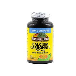 Nature's Blend Calcium Carbonate 600 mg with D3 400 IU 100 Tablets Vitamins & Supplements Pasteur Pharmacy
