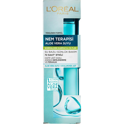 Crème visage hydratante L'Oréal Paris à l'aloe vera - Soin hydratant pour peaux sèches à mixtes