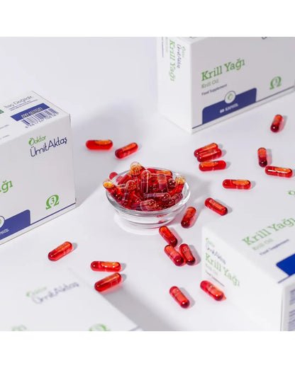 Aceite de Krill Omega-3 con Astaxantina de Dr. Umit Aktas, 60 cápsulas