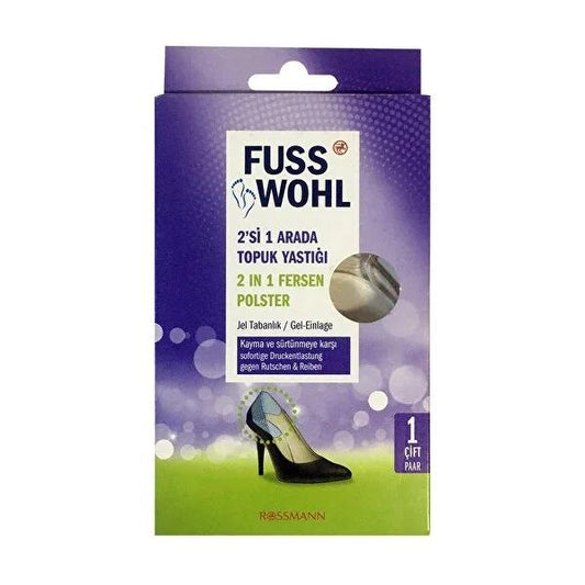 Almohadillas para talón Fusswohl: agarres de gel 2 en 1 para mayor comodidad y soporte