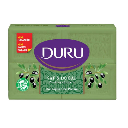 Jabón en barra Duru Pure & Natural de aceite de oliva, paquete de 4x150g