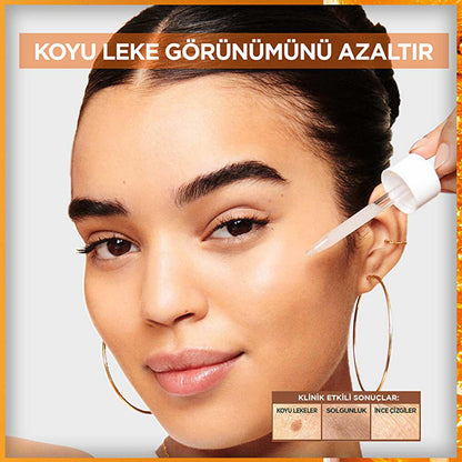 Sérum facial de vitamina C de Garnier - Sérum de noche iluminador y antiedad con ácido hialurónico