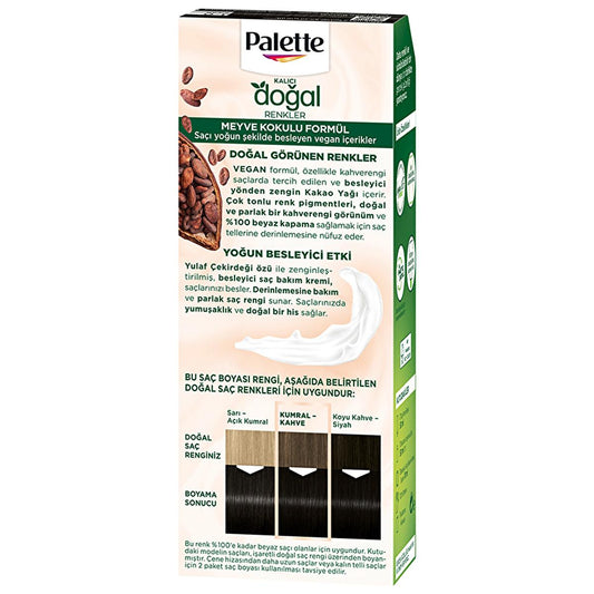 Tinte permanente para el cabello Palette Natural Colors Negro 1-0 - Consigue un color negro intenso, natural y duradero con ingredientes naturales