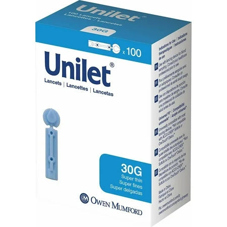 Owen Mumford Unilet Super Thin Blood Glucose Lancets Sterile 30 Gauge 100 Count Health Care Pasteur Pharmacy
